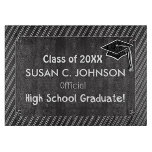 Custom Graduation Congratulations Chalkboard Look Cutting Board