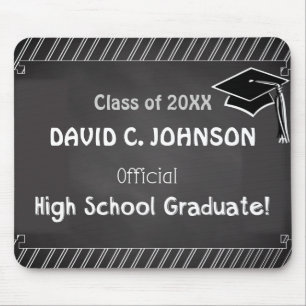 Custom Graduation Congratulations Chalkboard Look Mouse Pad