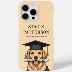 Custom Graduation Cute Golden Retriever Dog iPhone 15 Pro Max Case
