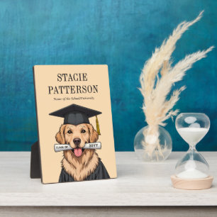 Custom Graduation Cute Golden Retriever Dog Plaque