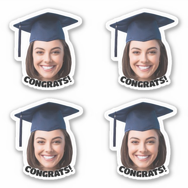 Custom Graduation Face Photo Sticker (Front)