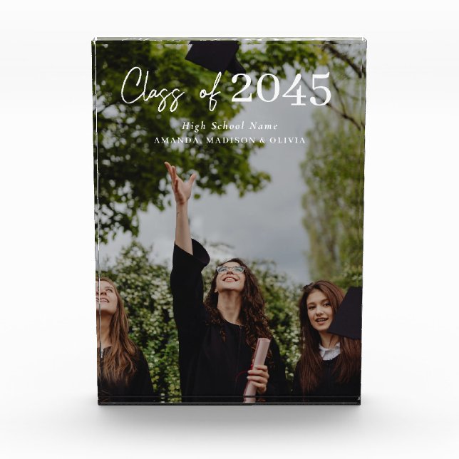 Custom Graduation Farewell Gift Photo Block (Front)