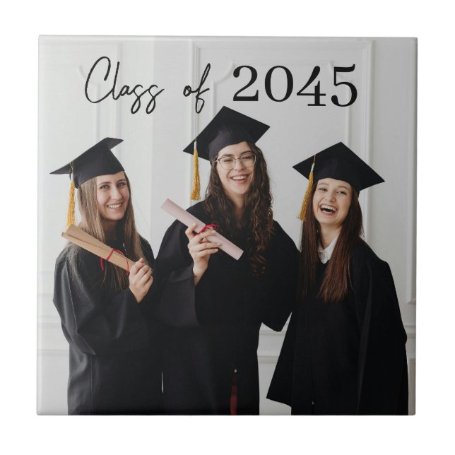 Custom Graduation Farewell Gift Photo Ceramic Tile (Front)