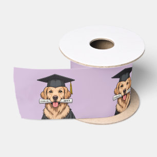 Custom Graduation Golden Retriever Dog Grad Hat Satin Ribbon