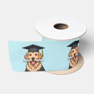 Custom Graduation Golden Retriever Dog Grad Hat Satin Ribbon