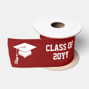 Custom Graduation Grad hat and Tassel Satin Ribbon