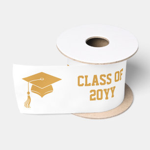 Custom Graduation Grad hat and Tassel Satin Ribbon