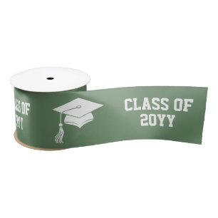 Custom Graduation Grad hat and Tassel  Satin Ribbon