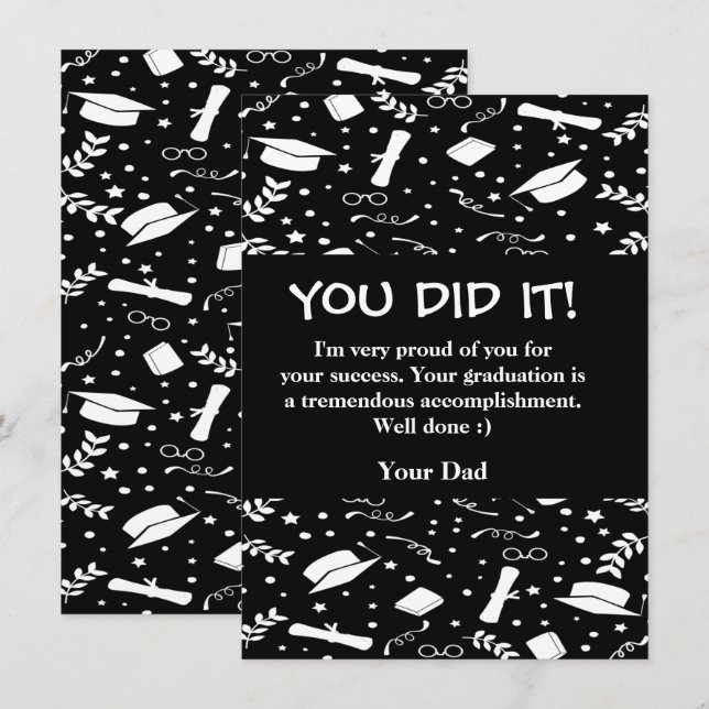 Custom Graduation Greeting Card Two Sided No Fold (Front/Back)