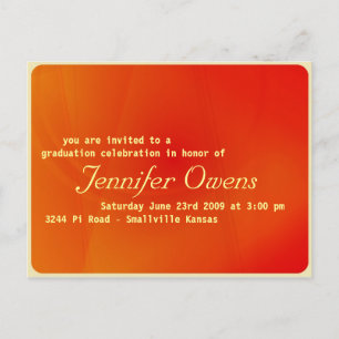 Custom Graduation Invitation : Orange Crush Postcard