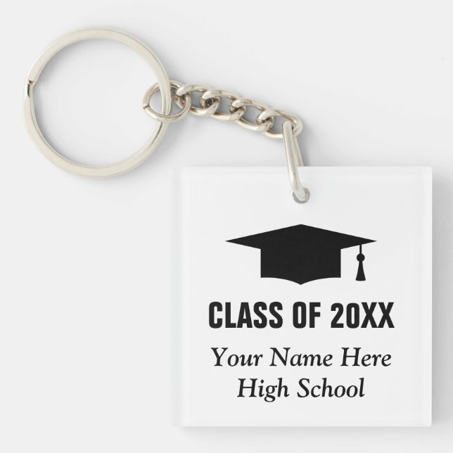Custom graduation keychain gift with class year (Front)