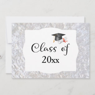 Custom Graduation Marble Two-Sided Party Invitation