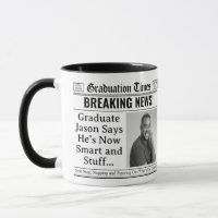 Custom Graduation Mug, Fun Personalised Newspaper