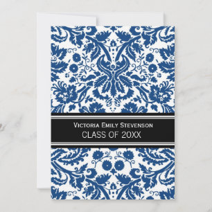 Custom Graduation Party Invitation Blue Black