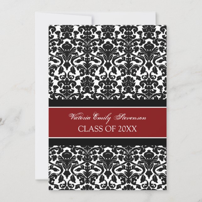 Custom Graduation Party Invitation Card Red (Front)