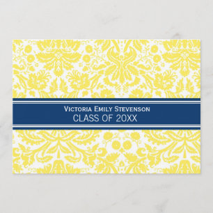 Custom Graduation Party Invitation Yellow Blue