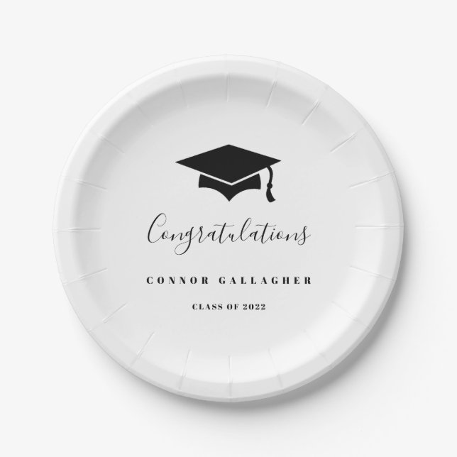 Custom Graduation Party Paper Plates, Plate (Front)