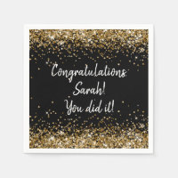 Custom Graduation Party Personalised Black & Gold