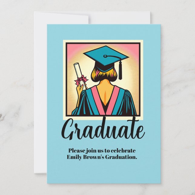 Custom Graduation Party Pop Art Invitation (Front)