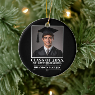Custom Graduation Photo 2026 Graduate Proud Parent Ceramic Ornament