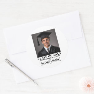 Custom Graduation Photo 2026 Graduate Proud Parent Classic Round Sticker