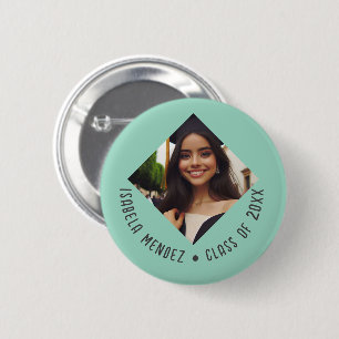 Custom Graduation Photo Announcement 6 Cm Round Badge