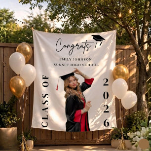 Custom Graduation Photo Backdrop Banner Class  Tapestry