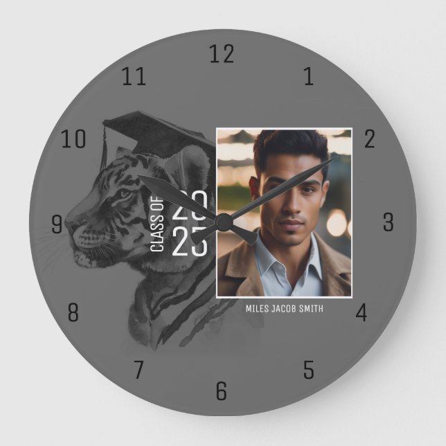 Custom Graduation Photo Large Clock (Front)