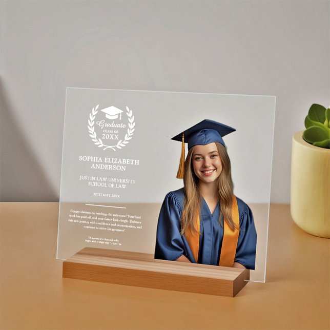  Custom Graduation Photo Laurel Wreath Acrylic Sign (Creator Uploaded)