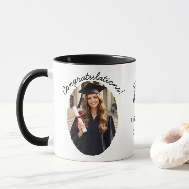 Custom Graduation Photo Mug Congratulations (With Donut)