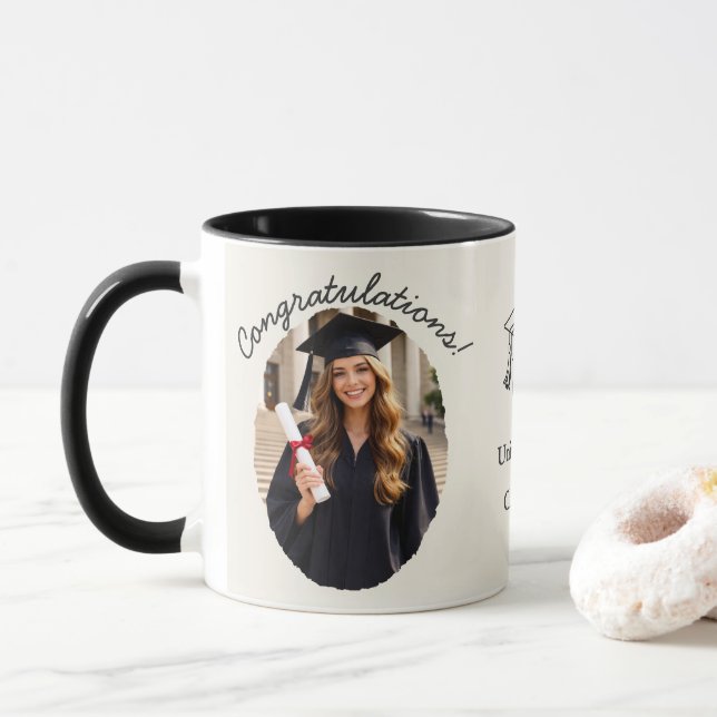 Custom Graduation Photo Mug Congratulations (With Donut)