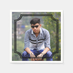 Custom Graduation Photo Party Paper Napkin Set