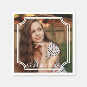 Custom Graduation Photo Party Paper Napkin Set