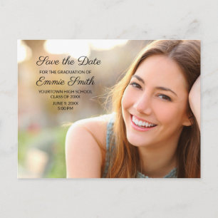 Custom Graduation Photo Save Date Addressed Back Postcard