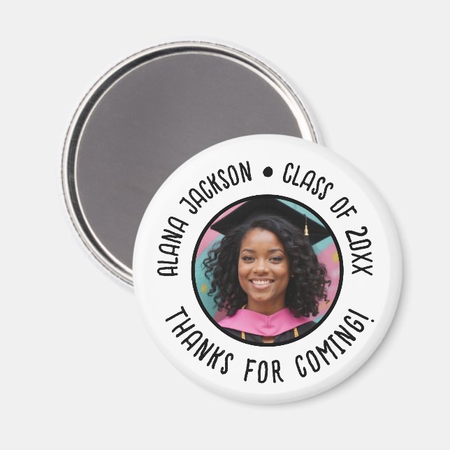 Custom Graduation Photo Thank You Favour Magnet (Front/Back)