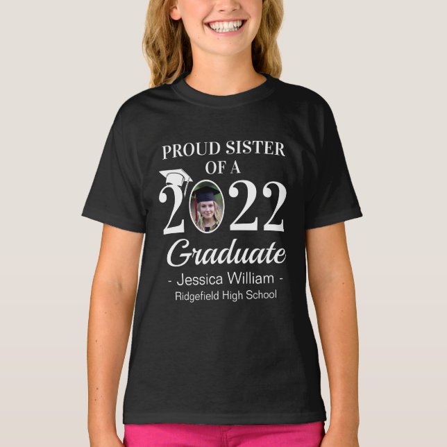 Custom Graduation Proud Family With Graduate Photo T-Shirt (Front)