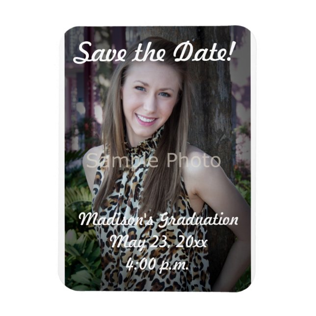 Custom Graduation Save the Date Photo Magnet (Vertical)