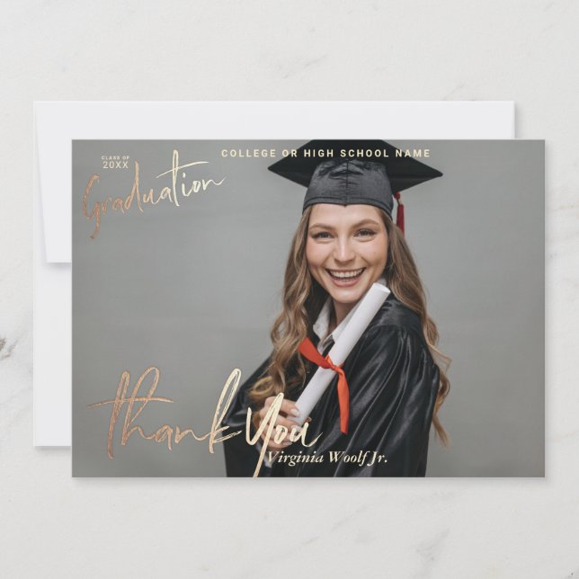 Custom Graduation Thank You Photo Cards (Front)