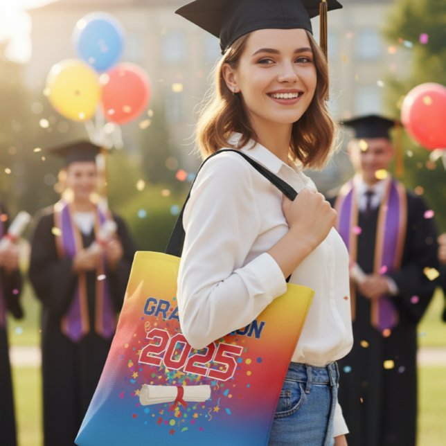 Custom Graduation Tote Bag - Canvas Tote with Date (Creator Uploaded)