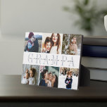 Custom Grampa Grandchildren Photo Collage Plaque<br><div class="desc">Create a sweet gift for a beloved grandfather with this six photo collage plaque. "GRAMPA" appears in the centre in soft grey lettering,  with your custom message and grandchildren's names overlaid.</div>