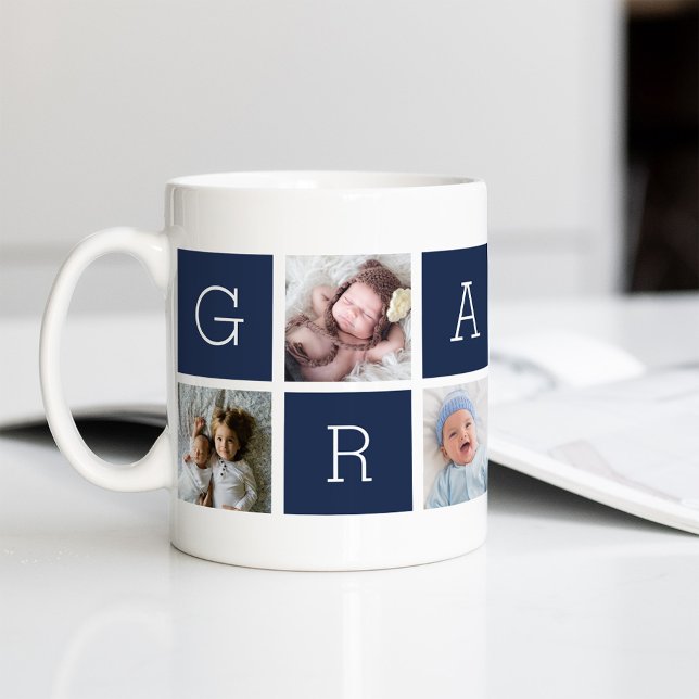 Custom Grampy Grandfather Photo Collage Coffee Mug (Creator Uploaded)