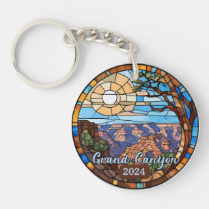 Custom Grand Canyon Faux Stained Glass  Key Ring