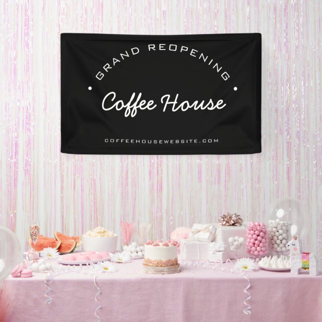 Custom Grand Reopening Your Coffee House Banner (Party)