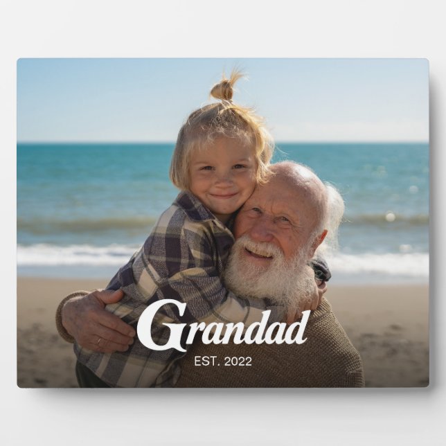 Custom Grandad Established Modern Bold Plaque (Front)