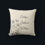 Custom Grandchildren Names Minimal Floral line art Cushion<br><div class="desc">Celebrate a special bond with a minimalist and elegant design featuring the names of your beloved grandchildren. This floral motif in a simple line style adds a touch of timeless beauty, making it the perfect choice for a personalised gift for grandparents. Customise with your grandchildren’s names to create a meaningful...</div>