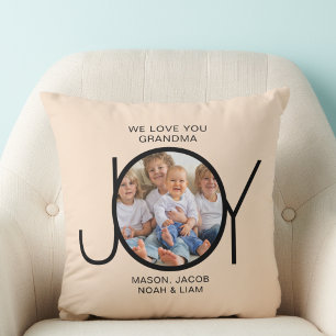 Custom Grandchildren Names Photo Grandma Cushion