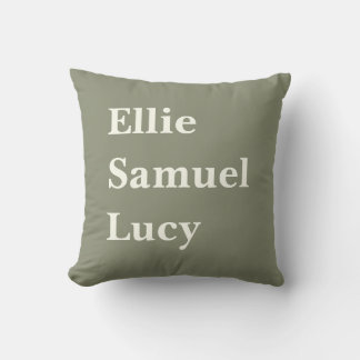 Custom Grandchildren Names Stylish Rustic Cushion