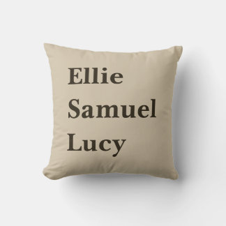 Custom Grandchildren Names Stylish Rustic Cushion