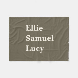 Custom Grandchildren Names Stylish Rustic Fleece B