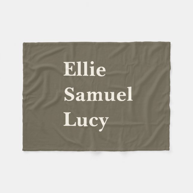 Custom Grandchildren Names Stylish Rustic Fleece B (Front (Horizontal))